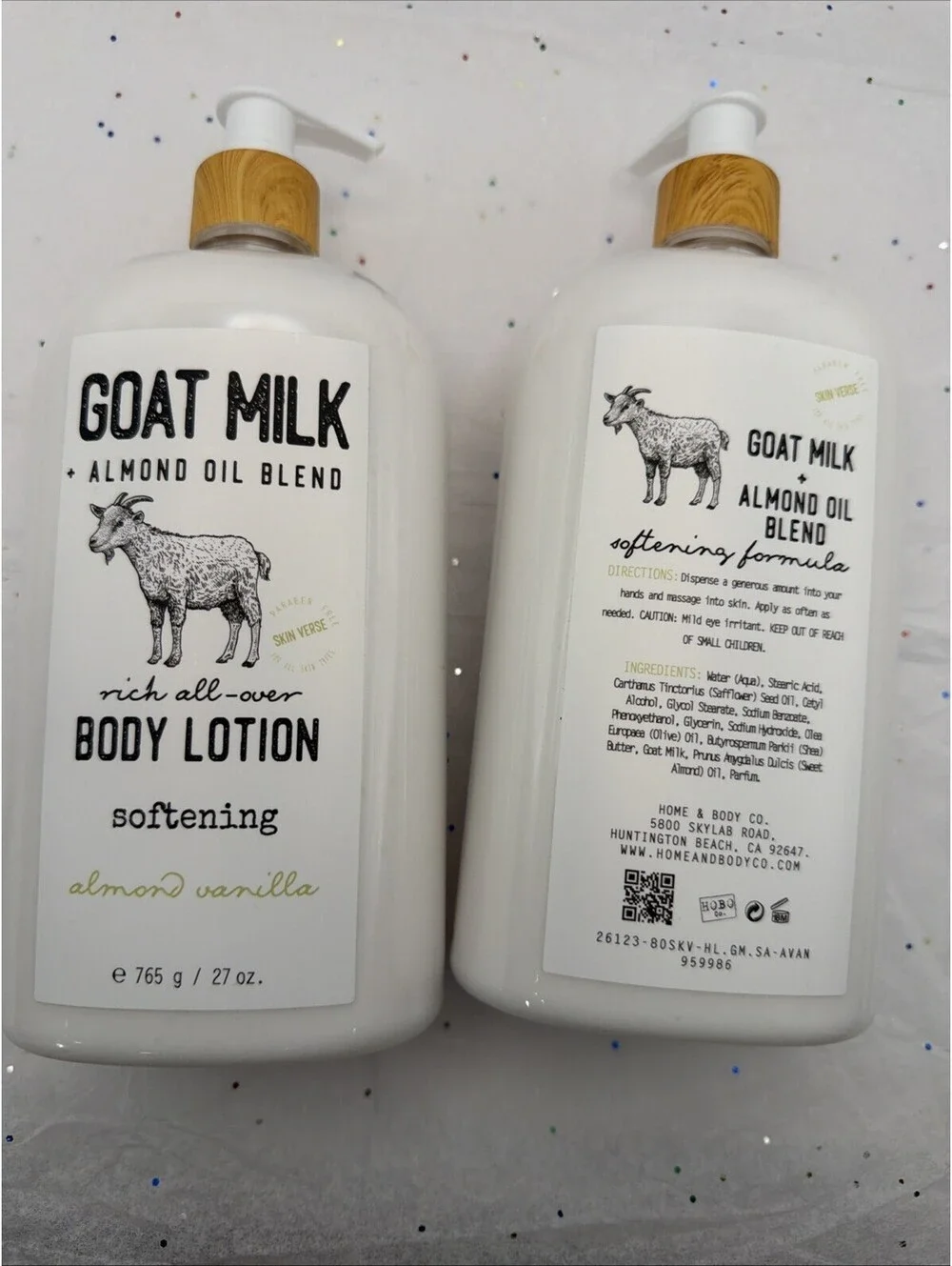 Home & Body Goat Milk Lotion Almond Vanilla 2 Pack 27oz Almond Oil Body Cream